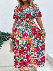 Lindsay™ - Radiant Floral Wrap Dress