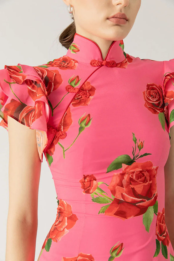 Valery™ - Floral Mandarin Dress