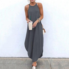 Aurella™ - Effortless Halter Maxi Dress