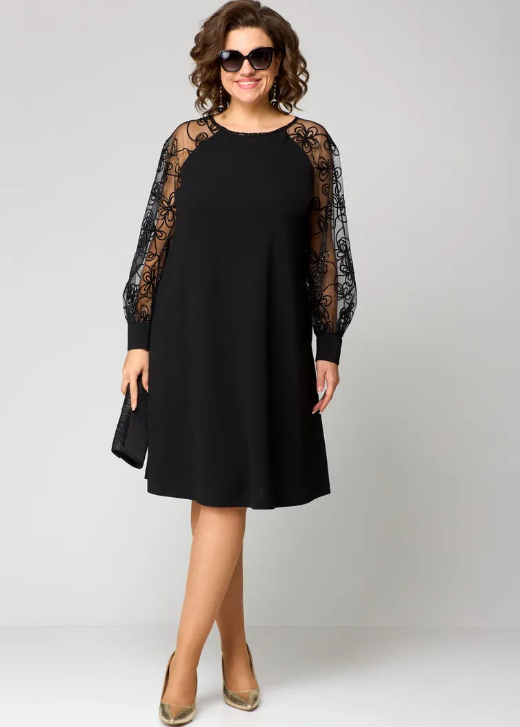 Roselle™ - Lace-Sleeve Dress