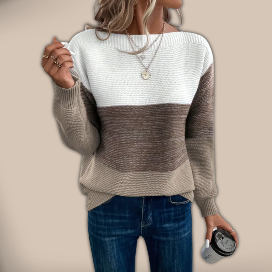 Bela™ - Colorblock Knit Sweater