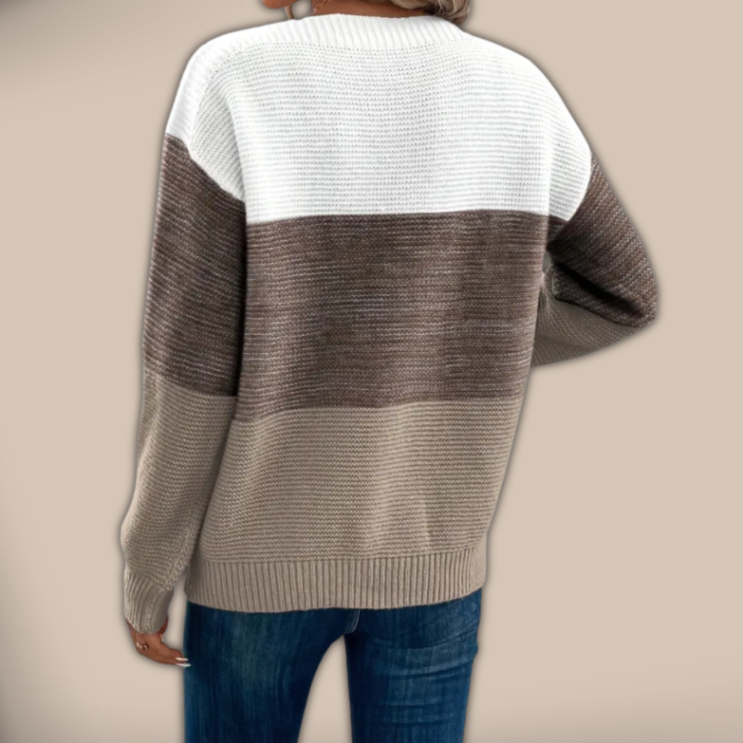 Bela™ - Colorblock Knit Sweater