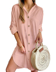 Cassy™ - Button-Up Shirt Dress