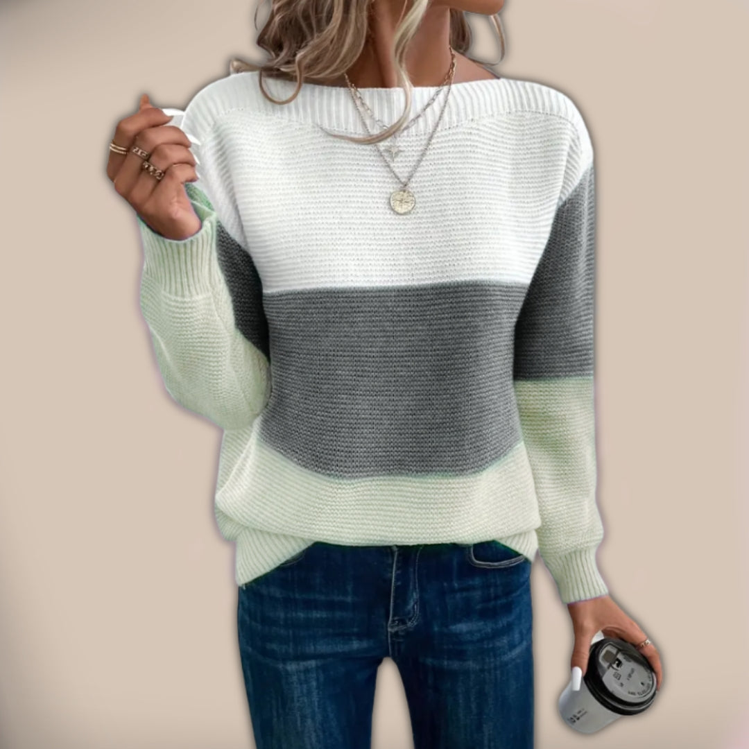 Bela™ - Colorblock Knit Sweater