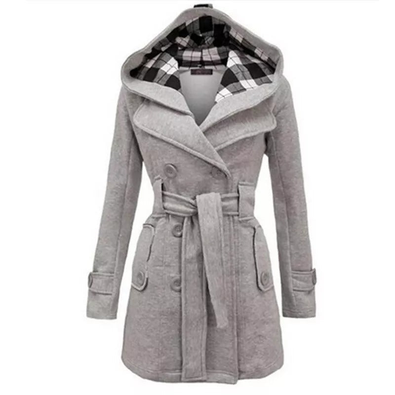 Melrose™ - Elegant Belted Hooded Coat